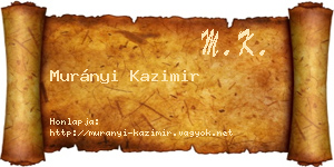 Murányi Kazimir névjegykártya